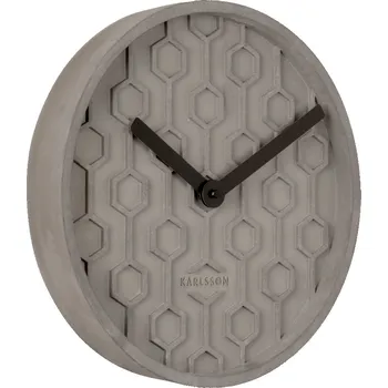 Hodiny Nástěnné hodiny Honeycomb beton tmavě šedý 31cm KARLSSON (barva-Tmavě šedá)