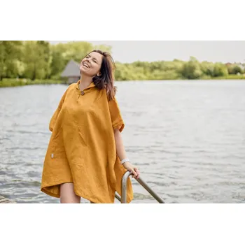 Dámské pončo Nelly Plážové pončo dámské -kurkuma Rozměr: S - XXL - kratší