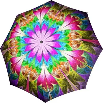 Deštník DOPPLER Fiber Magic Caleido,satin - dámský plně automatický deštník vícebarevný 746165SCO