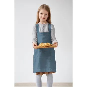 Kuchyňská zástěra Dětská modrá lněná zástěra Linen Tales Pinafore, 72 x 45 cm ID_1383201