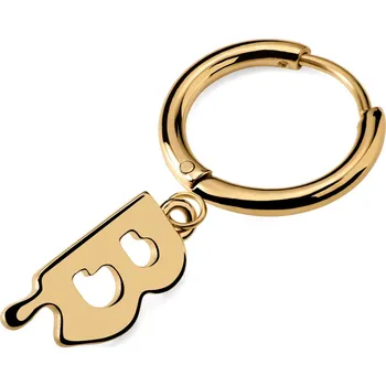 Náušnice Fahrenheit | Náušnice tavená ocel zlaté barvy iniciála B - Otsu