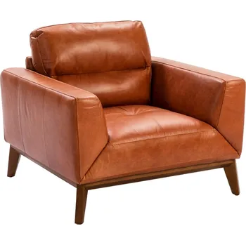 Křeslo Koňakově hnědé kožené křeslo Angel Cerdá No. 5036