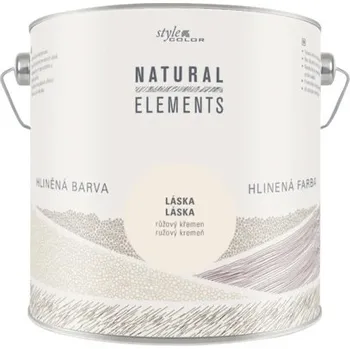 barva na zeď Jílová barva na zeď bez konzervantů StyleColor NATURAL ELEMENTS pastelově hnědá 2,5 l