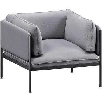 Křeslo noo.ma Šedé čalouněné křeslo Toom