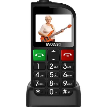 Mobilní telefon EVOLVEO EasyPhone FL, mobilní telefon pro seniory s nabíjecím stojánkem, černá
