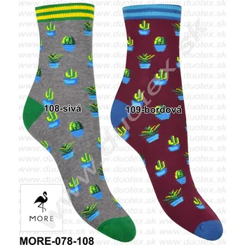 Pánské ponožky MORE Vzorované ponožky More-078-108 Barva: 109-bordová, Velikost: 39-42(26-28)