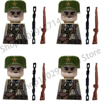 ostatní stavebnice Vojenská stavebnice raketové dělostřelectvo, figurky | styl lego - 056 Sovětská armáda