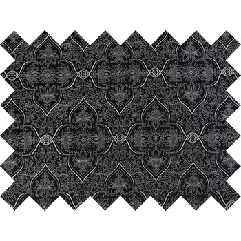 HEDVA ČESKÝ BROKÁT Vzorek brokátu 5x10cm 50749 TRNOVÁ KORUNA A KŘÍŽ černá | 19