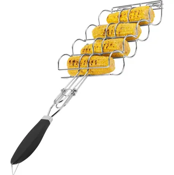 BBQ - Koš na grilování kukuřice 17x25x60 cm (Mřížka na grilování 4 kukuřičných klasů)