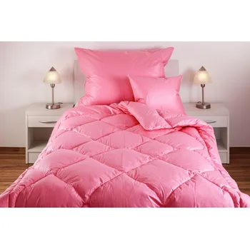 přikrývka JAN Peří Přikrývka (deka) prošívaná péřová 20/80 - husí drané peří - růžová 140x210 cm