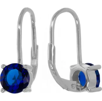Náušnice Argento 65893 Stříbrné náušnice - modrý kulatý zirkon