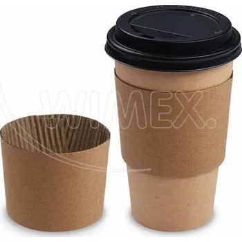 Jednorázové nádobí WIMEX s.r.o. Manžeta papírová hnědá pro sklenici Ø80mm [100 ks]