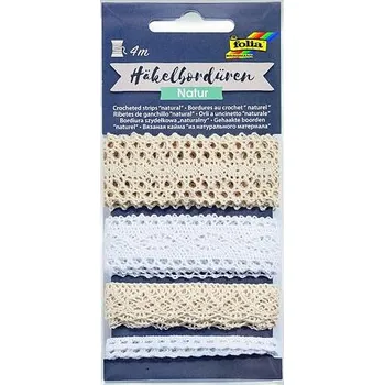 Stuha Háčkované bordury varianta natur