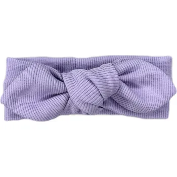 Čelenka Mimilove Bavlněná čelenka s mašlí - žebrovaná vel. od 5 let až pro dospělé Levandule