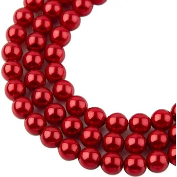 Korálek Manumi české voskové perle 6 mm červené