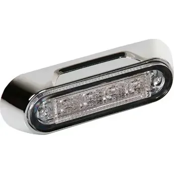 Přední světlomet LED poziční světlo Lampa 4 LED, 12/24V, Chrom rámeček- Bílé