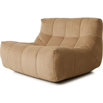 Pohovka Hnědá manžestrová pěnová lenoška Lazy Lounge - 105*105*75 cm