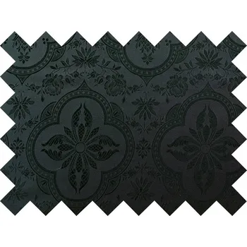 HEDVA ČESKÝ BROKÁT Vzorek brokátu 5x10cm 50749 PALMETOVÝ KŘÍŽ černá | 29