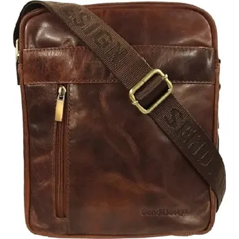 Pánská kožená taška přes rameno Sendi Design koňaková B-713 mushroom