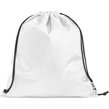 Městský batoh PEMBA. Taška 190T recyklovaného polyesteru (100% rPET) se stahovací šňůrkou - Bílá