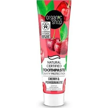 zubní pasta Zubní pasta pro ochranu dutiny ústní Třešeň a granátové jablko Organic Shop 100 g