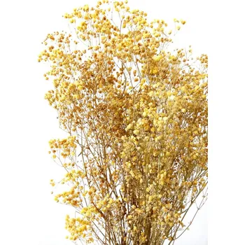 umělá květina Nevěstin závoj/stabilizovaná Gypsophila svazek/kytice žlutá 90g-95g