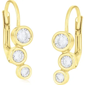 Náušnice Cutie Jewellery Nádherné zlaté náušnice se zirkony Z8030 klapka – zlatý šperk ryzosti 585/1000 v Dárkovém balení s Certifikátem GLEYB-38641