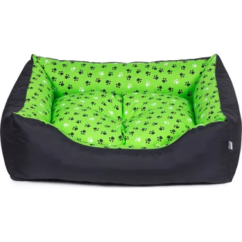 Pelíšek pro psa Iridog Pelech pro psa ZIPPY 2v1 no.5 černý se zelenými tlapky v28 x d95 x š80 cm