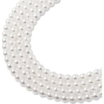 Dětské navlékací korálky Manumi české voskové perle 3 mm bílé