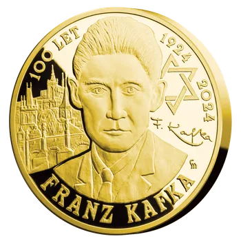 XXL pamětní ražba Franz Kafka 100 let zušlechtěná ryzím zlatem