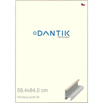 Rám na obraz DANTIK rámeček 59,4x84 | ALU profil 6030 Dýha slovnová kost (Plexi Čiré) (Vyrobeno s láskou u nás v DANTIKU)