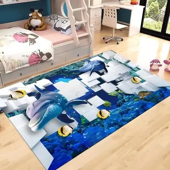 Koberec Dětský koberec s delfíny do koupelny - 10,40 x 60 cm 16 x 24 palců