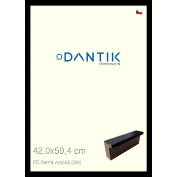 Rám na obraz DANTIK rámeček 42x59,4 | FC černá vysoká (Plexi Čiré) (Vyrobeno s láskou u nás v DANTIKU)