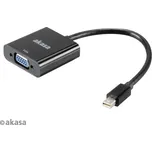 AKASA - adaptér miniDP na VGA - 20 cm AK-CBDP07-20BK