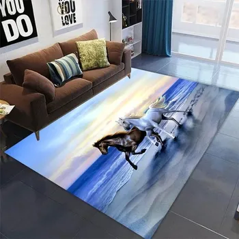 Koberec Koberec do dětského pokoje s 3D potiskem koně - 3,100 x 160 cm 39 x 63 palců
