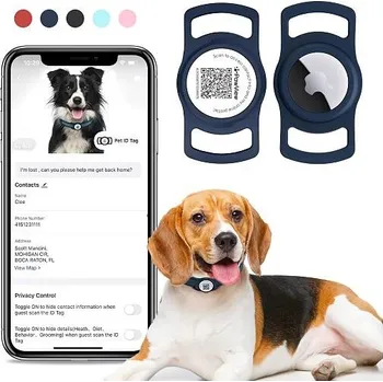 psí známka PawView chytrá známka pro psy s držákem na Airtag - Modrá