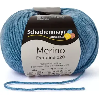 Příze Schachenmayr Merino extrafine 120 Šedomodrý melír 156 (Příze Merino extrafine 120 Šedomodrý melír 156)