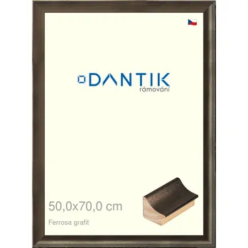 Rám na obraz DANTIK rámeček 50x70 | Ferrosa grafit (Plexi Čiré) (Vyrobeno s láskou u nás v DANTIKU)