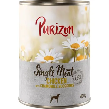 Krmivo pro psa 12x400g Purizon Single Meat - kuřecí s květy heřmánku