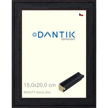 Rám na obraz DANTIK rámeček 15x20 | BEAUTY černá (Sklo Čiré) (Vyrobeno s láskou u nás v DANTIKU)