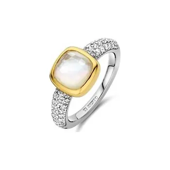 Prsten Prsten TI SENTO se zlacením a zirkony 12331MW/52