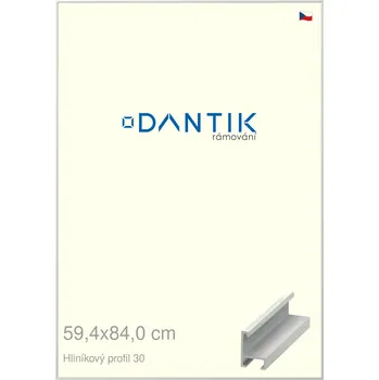 Rám na obraz DANTIK rámeček 59,4x84 | ALU profil 6030 Bílá matná (Plexi Čiré) (Vyrobeno s láskou u nás v DANTIKU)