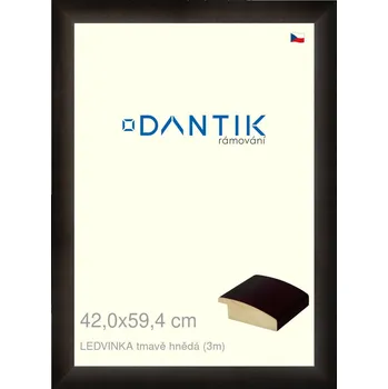Rám na obraz DANTIK rámeček 42x59,4 | LEDVINKA tmavě hnědá (Plexi Čiré) (Vyrobeno s láskou u nás v DANTIKU)