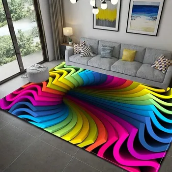 Koberec Barevný geometrický 3D koberec do obývacího pokoje - 1,80 x 120 cm 23 x 47 palců