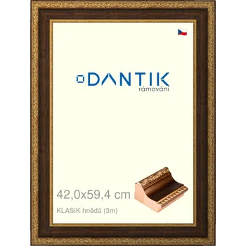 Rám na obraz DANTIK rámeček 42x59,4 | KLASIK hnědá (Plexi Čiré) (Vyrobeno s láskou u nás v DANTIKU)