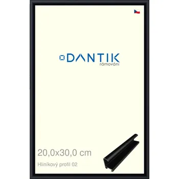 Rám na obraz DANTIK rámeček 20x30 | ALU profil 7002 Černá matná (Sklo Čiré) (Vyrobeno s láskou u nás v DANTIKU)