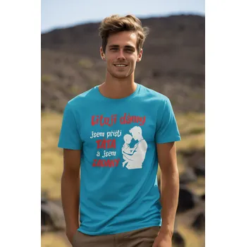 Pánská móda Pánské tričko Příští táta Barva: Tyrkysová, Velikost: S