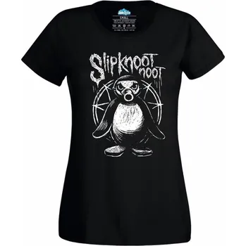 Dámské tričko Slipknoot Tučňák Pingu (Skladem XS-4XL) (Velikost: 4XL, Barva: Černá)