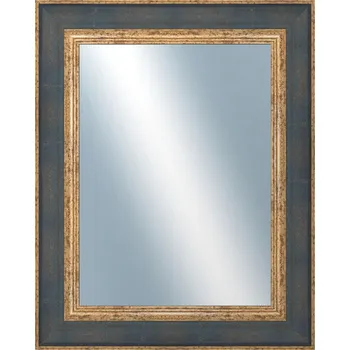 Koupelnový nábytek DANTIK - Zarámované zrcadlo - rozměr s rámem cca 40x50 cm z lišty ZVRATNÁ modrozlatá plast (3068)