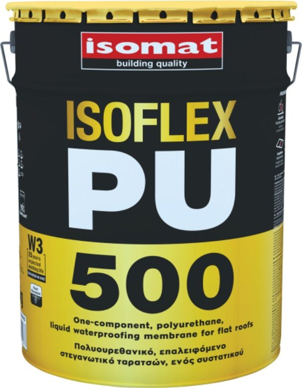ISOMAT ISOFLEX-PU 500 Jednosložková polyuretanová tekutá hydroizolační membrána pro ploché střechy, bílá, 25 kg - 403643